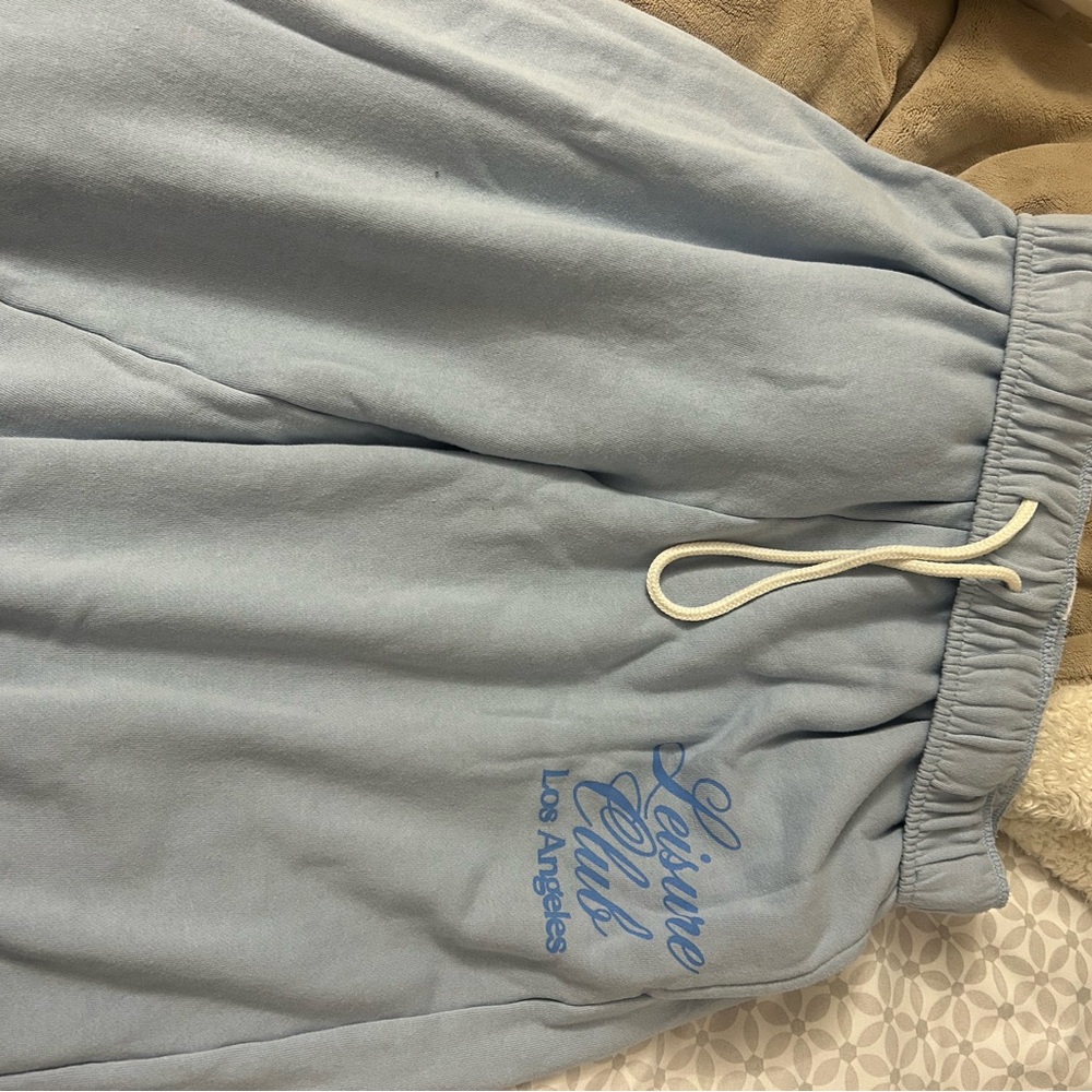 Light Blue Wide Leg Sweatpants